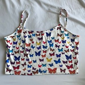 Cropped butterfly top